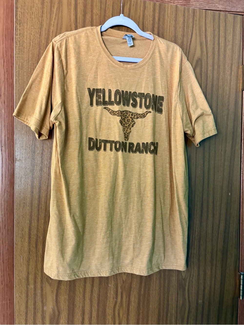 Next Level Apparel Mustard Yellow Yellowstone Dutton Ranch Graphic Tee